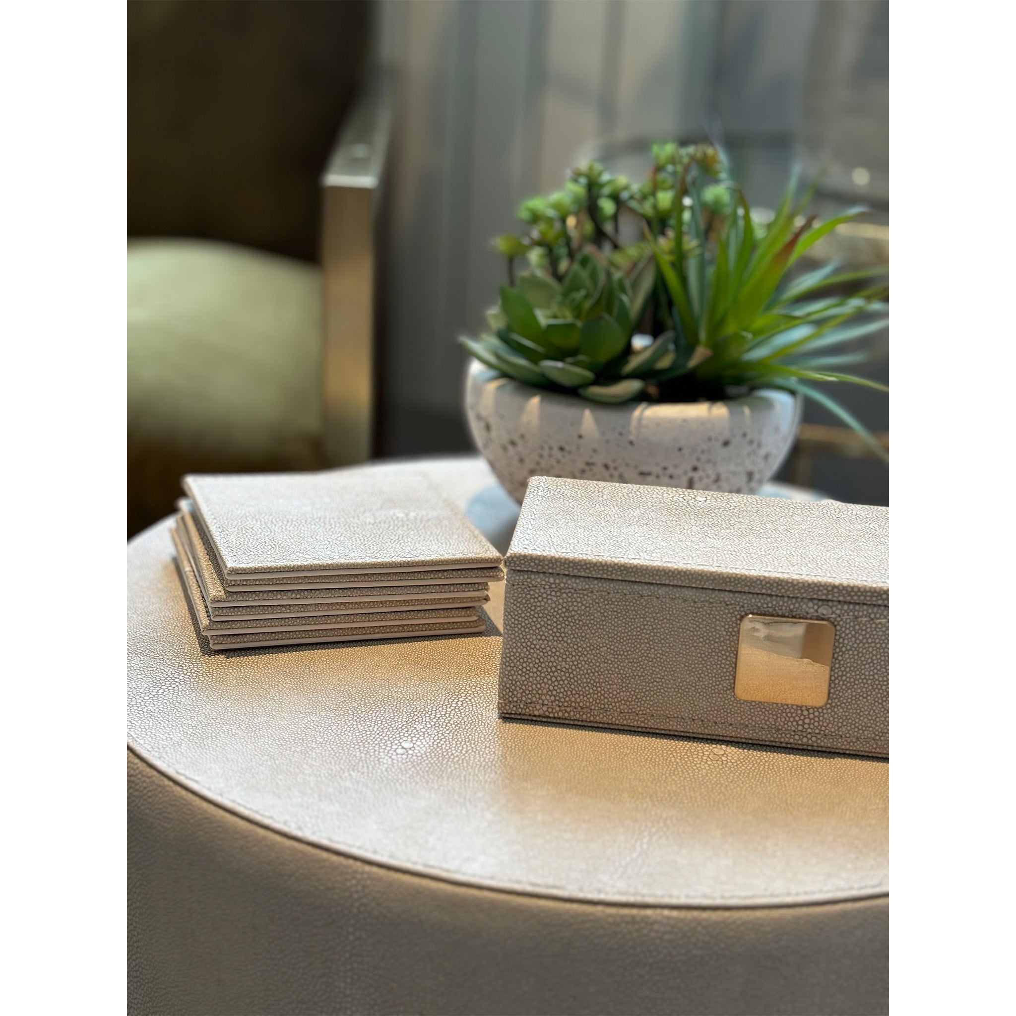 Faux Shagreen Coasters - Set of 6